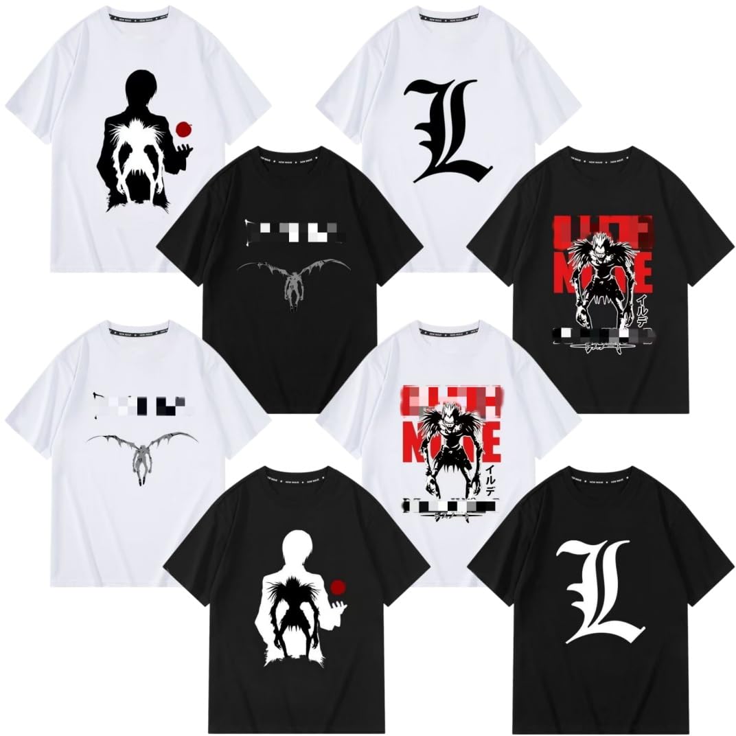 t2834 【デスノート】　最後の晩餐　パロディTシャツ　黒　夜神月　半袖 61NlB+VX-EL.jpg